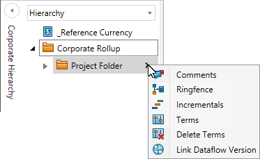 Folder settings menu